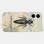 女王蜂の昆虫の古風なイラスト Case-Mate iPhoneケース (裏面 (横))