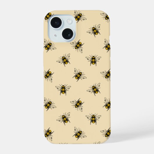女王蜂パターン iPhone 15ケース (裏面)