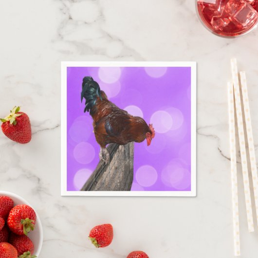 女王陛下：夢のような紫の輝きの雄鶏 スタンダードカクテルナプキン (インサイチュ)
