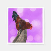 女王陛下：夢のような紫の輝きの雄鶏 スタンダードカクテルナプキン (正面)