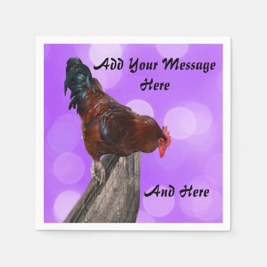女王陛下：夢のような紫の輝きの雄鶏 スタンダードカクテルナプキン (正面)