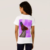 女王陛下：夢のような紫の輝きの雄鶏 Tシャツ (裏面フル)