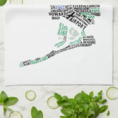 女王、ニューヨークのタイポグラフィの地図のふきん キッチンタオル (折り畳み)