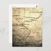 女王、NYCのヴィンテージの地図 ポストカード (正面/裏面)