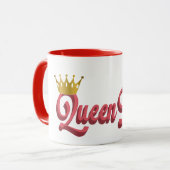 女王Bのピンクおよび黒いマグ マグカップ (正面左)