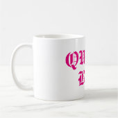 女王BAEのコーヒー・マグの皇族(ピンクのフォント) コーヒーマグカップ (左)