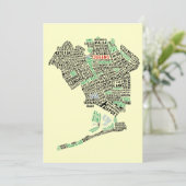 女王NYのタイポグラフィの地図のパーティの招待状 招待状 (スタンド正面)