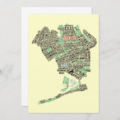 女王NYのタイポグラフィの地図のパーティの招待状 招待状 (正面/裏面)