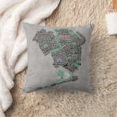 女王NYのタイポグラフィの地図の枕 クッション (ブランケット)