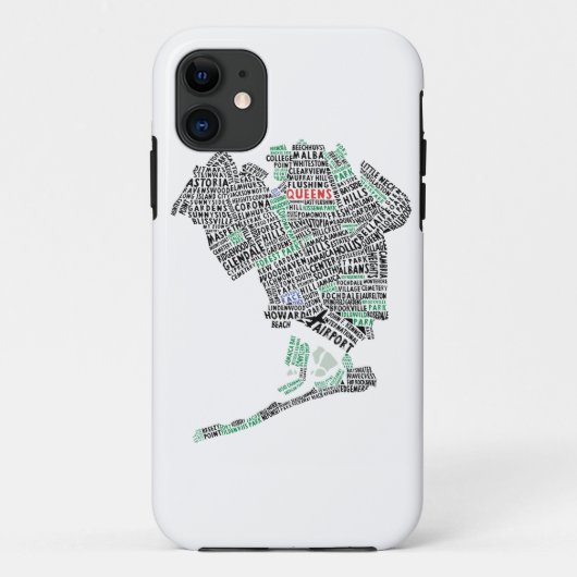 女王NYCのタイポグラフィの地図の携帯電話の箱 Case-Mate iPhoneケース (裏面)