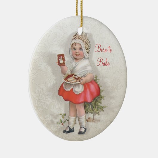女生まれの子を焼く セラミックオーナメント (右)