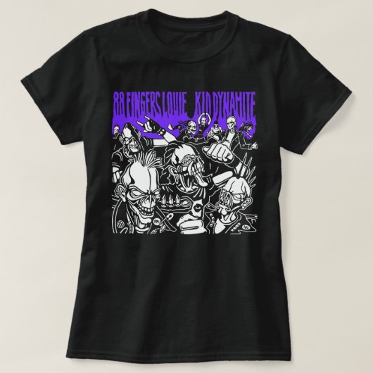 女男性へ性88フィンガールイーとキッドダイナマイト Tシャツ (デザイン正面)