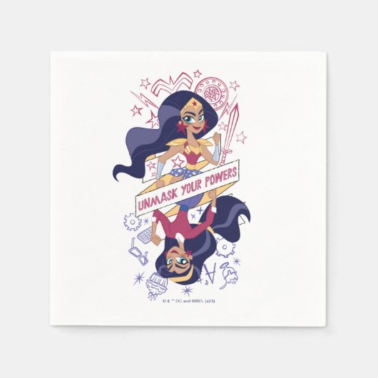 女疑問に思が力の正体を暴く スタンダードカクテルナプキン (正面)