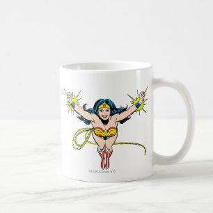 女疑問に思が飛ぶ コーヒーマグカップ