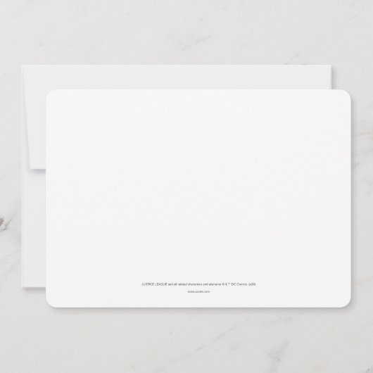 女疑問に思とスーパーガール |ヒーロすごいーベビーシャワー 招待状 (裏面)