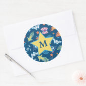 女疑問に思のアイコンとフレーズのパターン |モノグラム ラウンドシール (封筒)