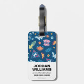 女疑問に思のアイコンとフレーズのパターン |モノグラム ラゲッジタグ (裏面縦)