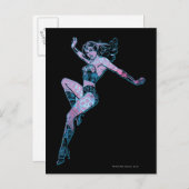 女疑問に思のカラフルポーズ ポストカード (正面/裏面)