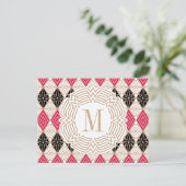 女疑問に思のギリシャ模様 ポストカード (スタンド正面)