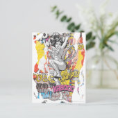 女疑問に思のコラージュ1 ポストカード (スタンド正面)