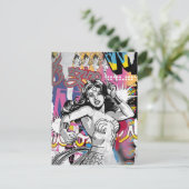 女疑問に思のコラージュ3 ポストカード (スタンド正面)