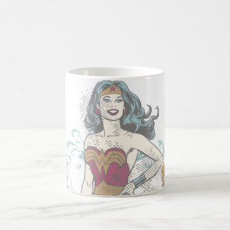 女疑問に思のハーフトーン コーヒーマグカップ