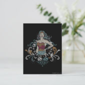 女疑問に思のハーフトーン ポストカード (スタンド正面)