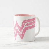 女疑問に思のピカラフルンクフローラロゴ ツートーンマグカップ (正面右)