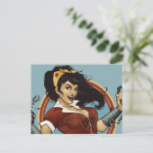 女疑問に思のボンシェル名グラフィック ポストカード (スタンド正面)