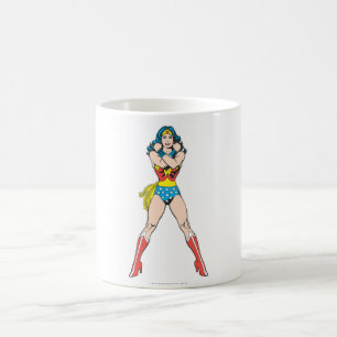 女疑問に思の腕を交差 コーヒーマグカップ