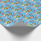 女疑問に思の腕を交差 ラッピングペーパー (角)