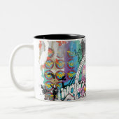 女疑問に思カラー6 ツートーンマグカップ (左)