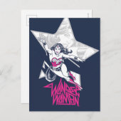 女疑問に思グラムロック飛んでいるキャラクターグラフィック ポストカード (正面/裏面)