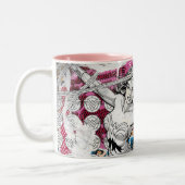 女疑問に思コラージュ5 ツートーンマグカップ (左)