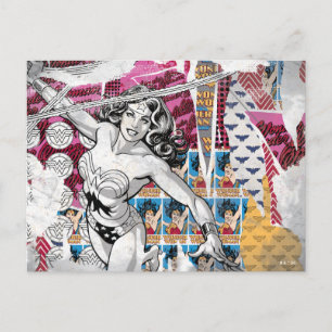 女疑問に思コラージュ5 ポストカード