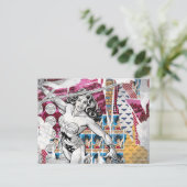 女疑問に思コラージュ5 ポストカード (スタンド正面)