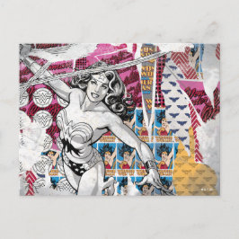 女疑問に思コラージュ5 ポストカード