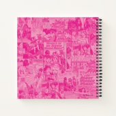 女疑問に思ピンク漫画ブックコラージロゴ ノートブック (裏面)