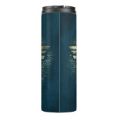 女疑問に思ブラシ付き金ゴールド記号 タンブラー (裏面)