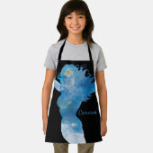 女疑問に思ブルースカイシルエット エプロン (インサイチュ)