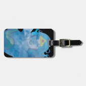 女疑問に思ブルースカイシルエット ラゲッジタグ (正面横)