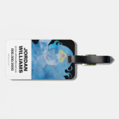 女疑問に思ブルースカイシルエット ラゲッジタグ (裏面横)