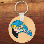 女疑問に思プロファイルの背景 キーホルダー (正面)