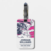 女疑問に思レトログラムキャラクターアート ラゲッジタグ (裏面縦)