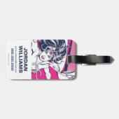 女疑問に思レトログラムキャラクターアート ラゲッジタグ (裏面横)