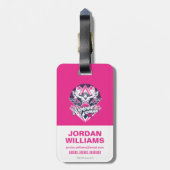 女疑問に思レトログラムロックグラフィック ラゲッジタグ (裏面縦)