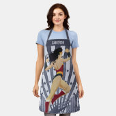 女疑問に思レトロシティ日が差すことアンドスターズ エプロン (着用した状態)