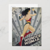 女疑問に思レトロシティ日が差すことアンドスターズ ポストカード (正面/裏面)