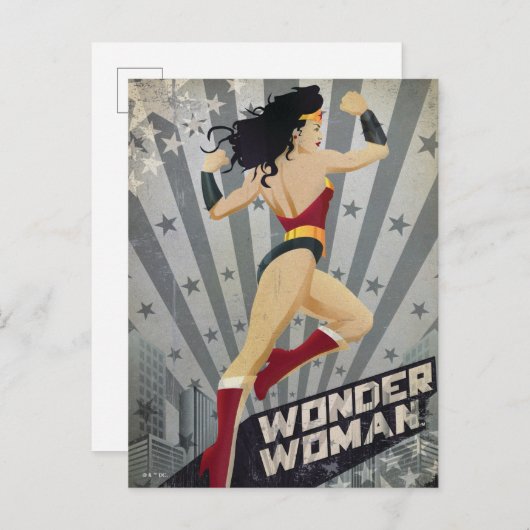 女疑問に思レトロシティ日が差すことアンドスターズ ポストカード (正面/裏面)