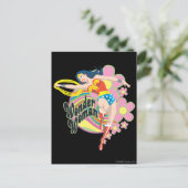 女疑問に思レトロ花 ポストカード (スタンド正面)